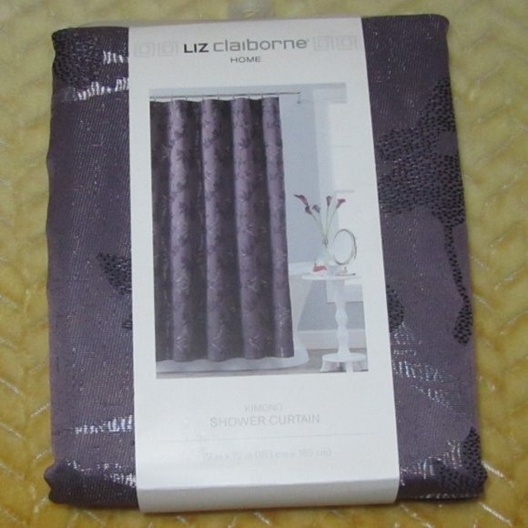 Liz Claiborne Kimono Fabric Shower Curtain 72" X 72" NIP-Retail $44.00. - Picture 1 of 3